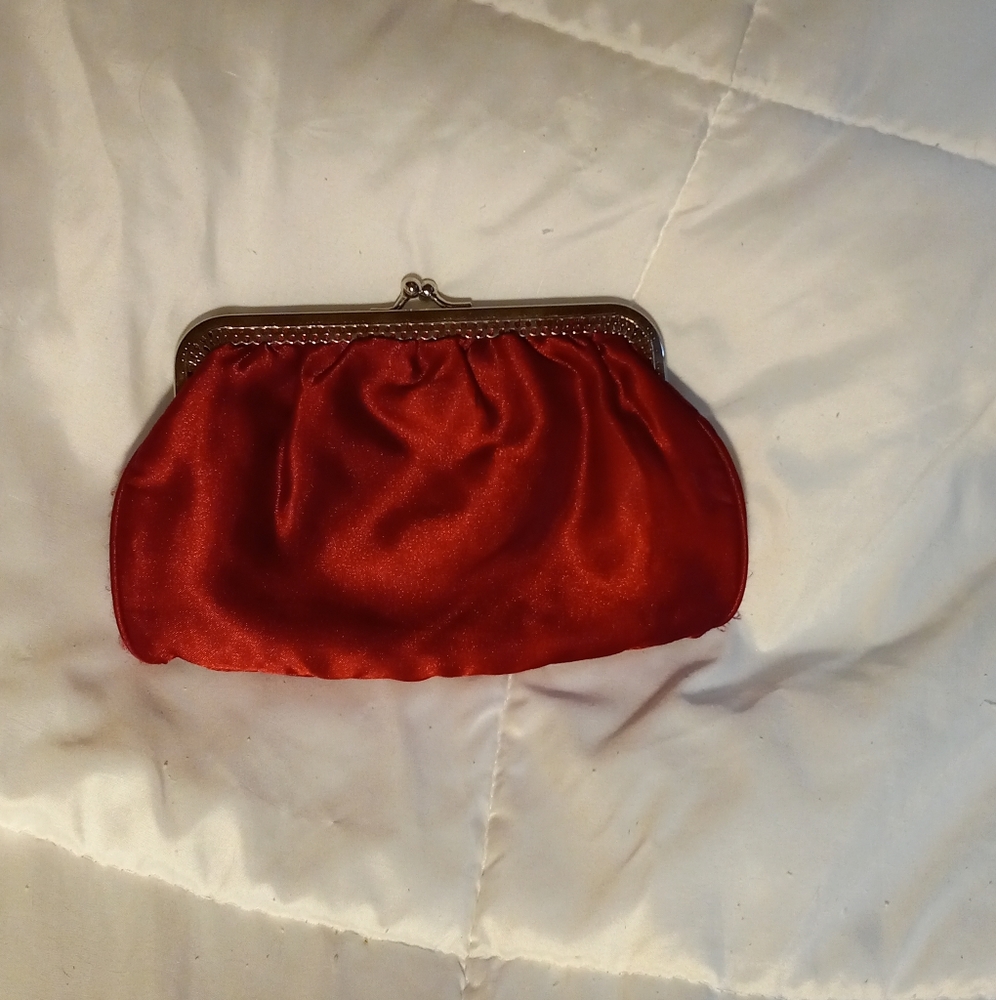 Red burgundy marroon clutch